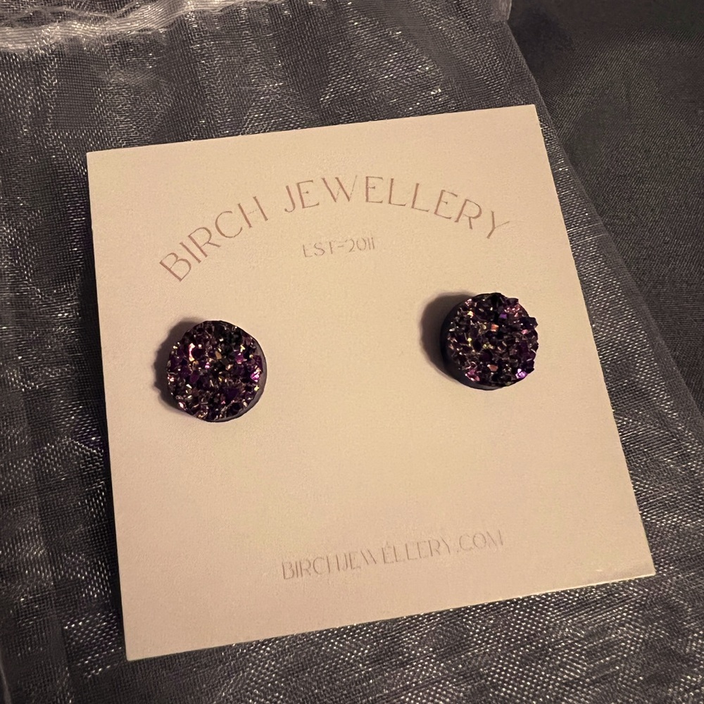 Shimmery holiday studs - 2 for twenty w Pearl necklace in closet